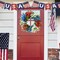 21Inch 4th of July Patriotic Day Wreath with Artificial Floral Red Blue White Lavender Flower Wreath Patriotic Decorations for Front Door Memorial Day Independence Day Veterans Day